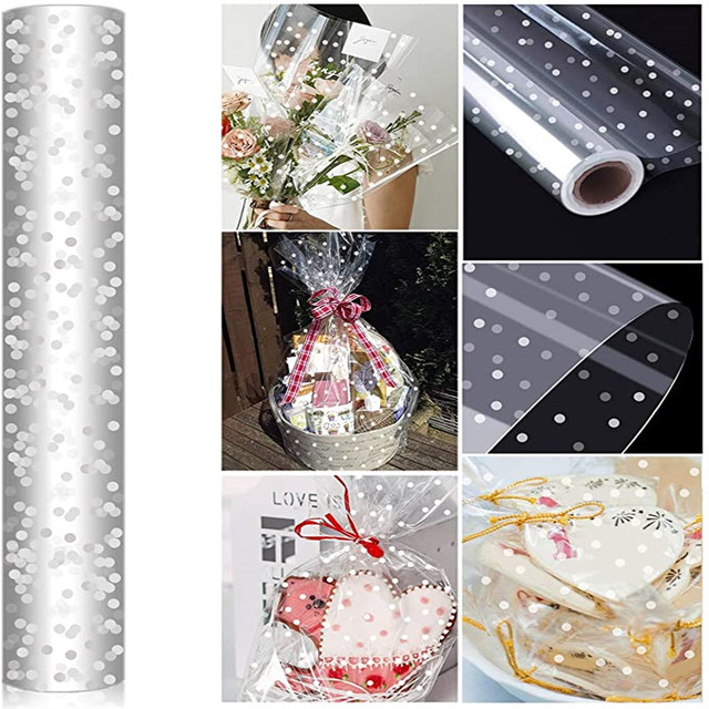 Irregular White Dot Clear Cellophane Film Wrap Roll, Gift Flower Bouquet  Baskets, Wrapping Paper Arts, Crafts Paper Film - AliExpress